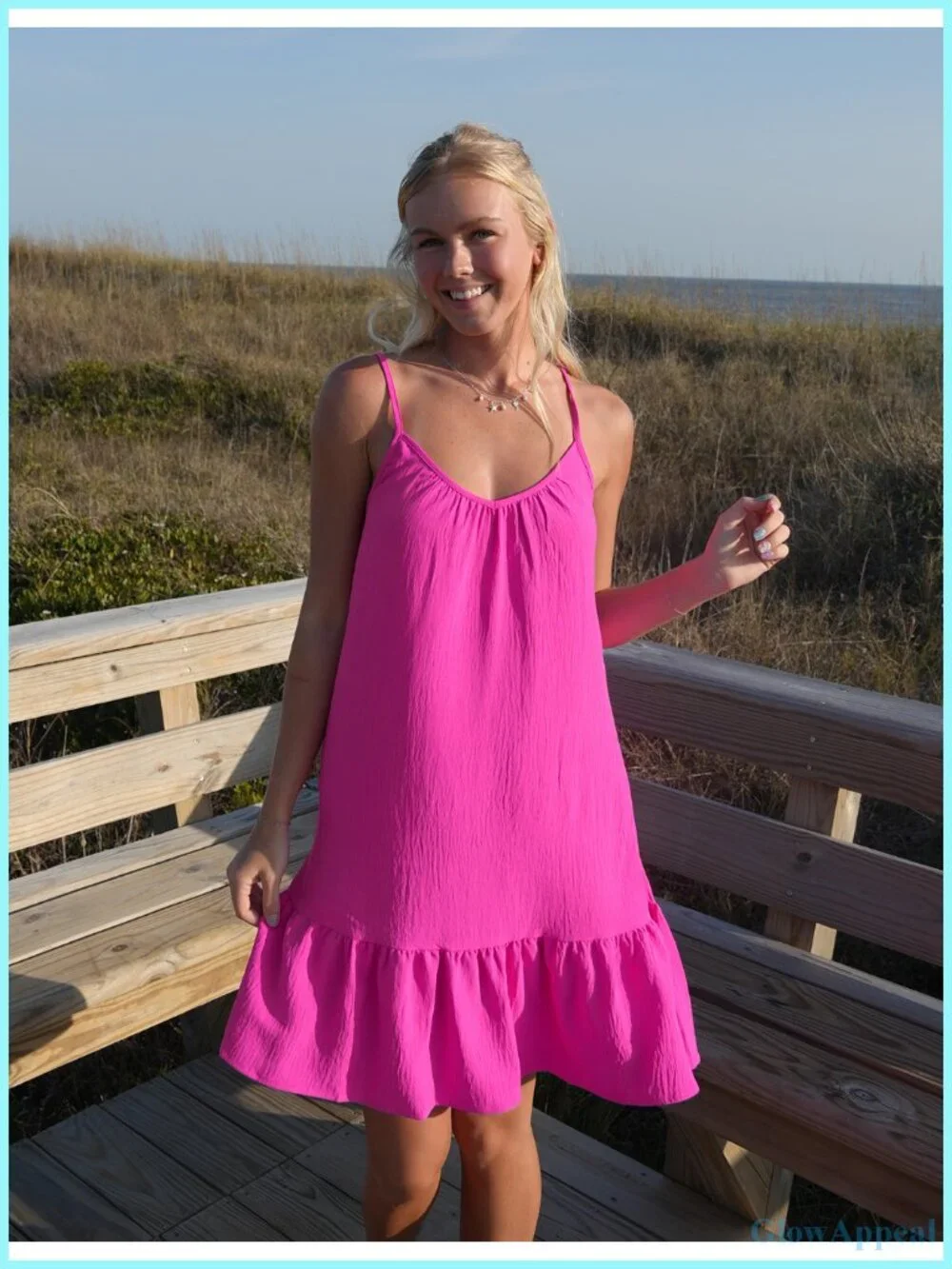 Swimsuit Coverup Spaghetti Straps Beach Cover Up Sundress Ruffled Hem Tank Dress
